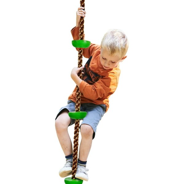Children playing with a climbing rope