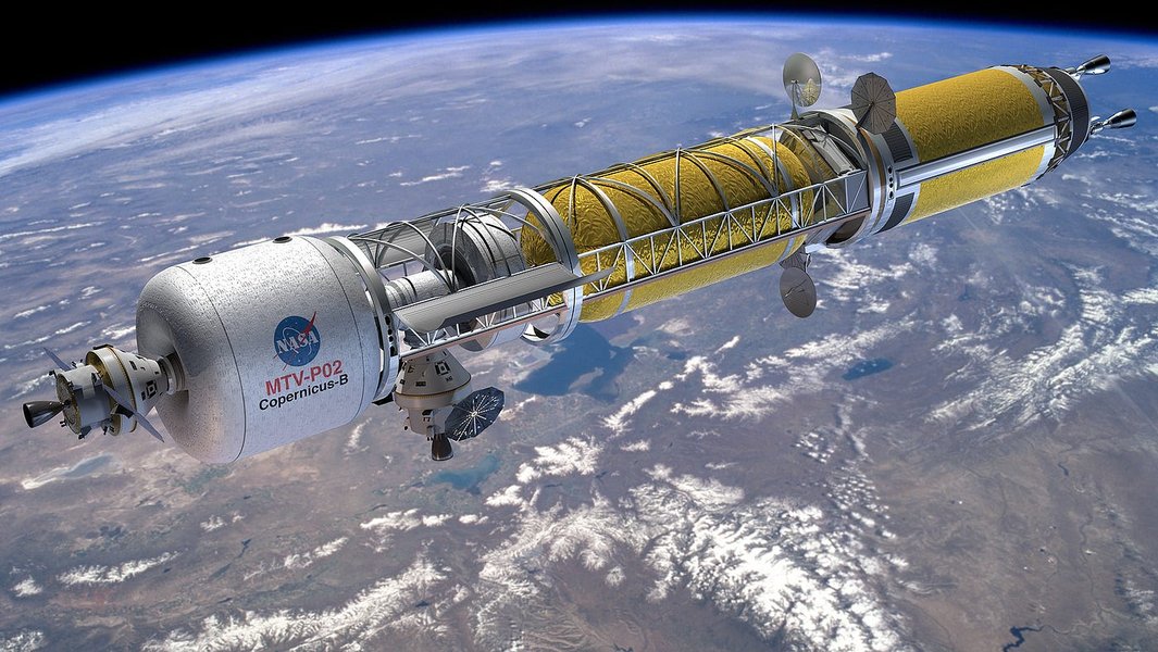 Artistic rendering of various advanced spacecraft propulsion concepts