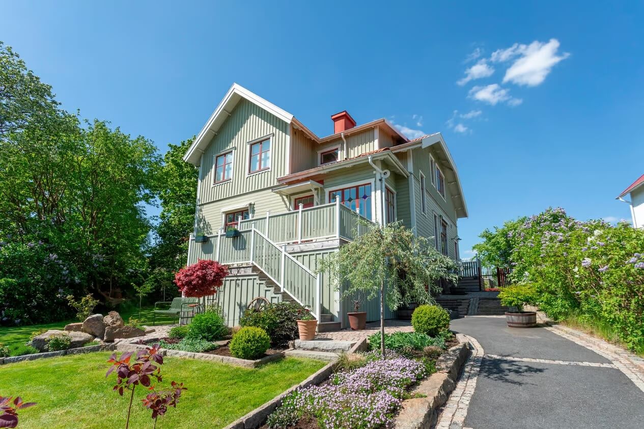 villa house residential swedish neighborhood