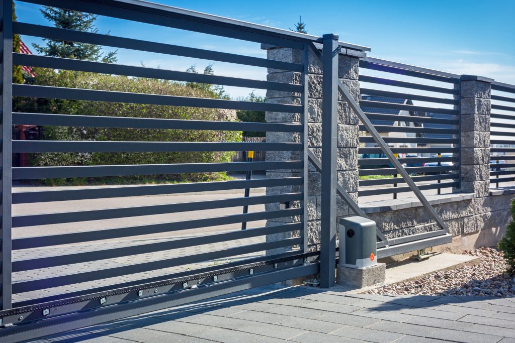 modern industrial gate installation