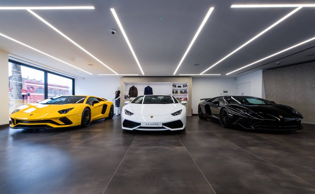 luxury car showroom interior