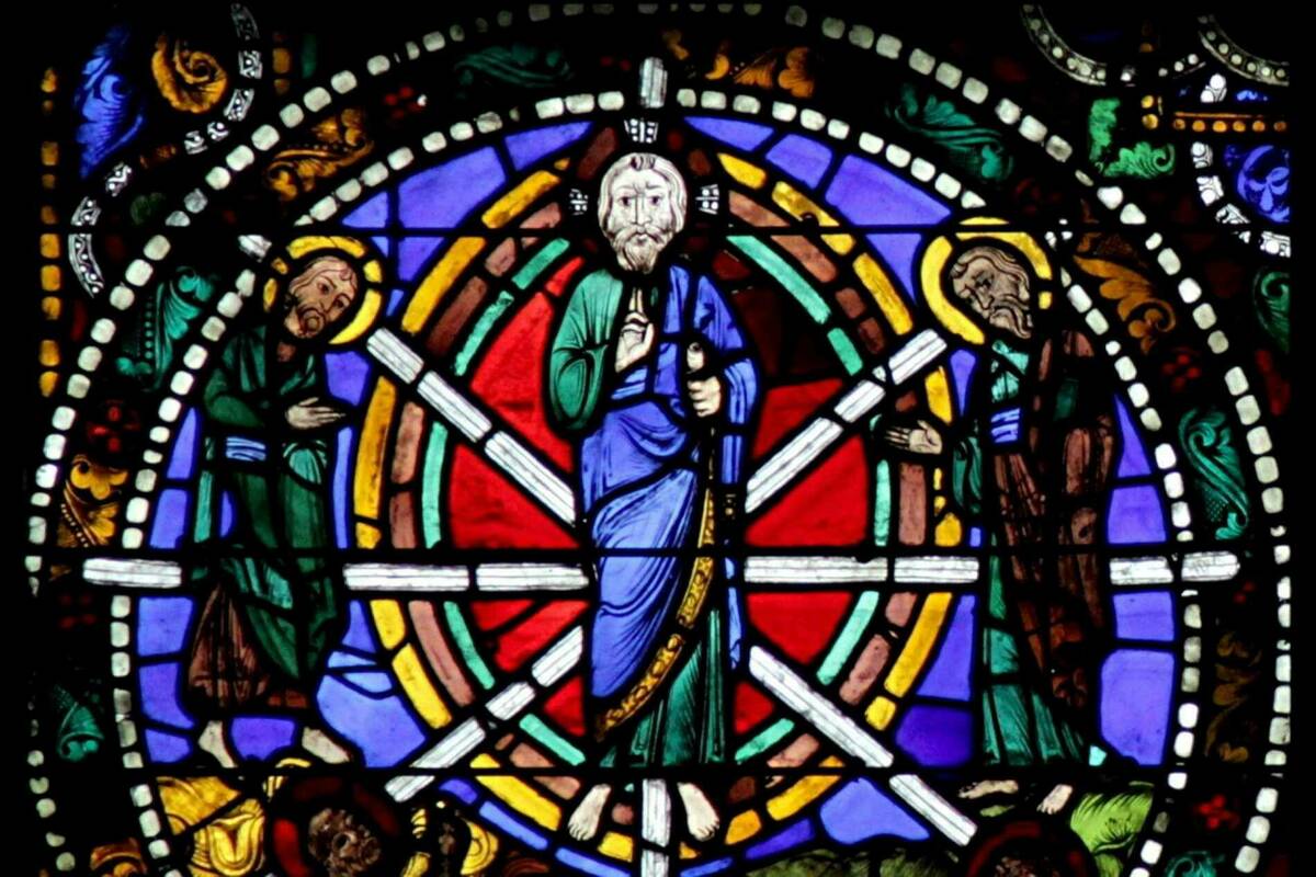 medieval church architecture light stained glass