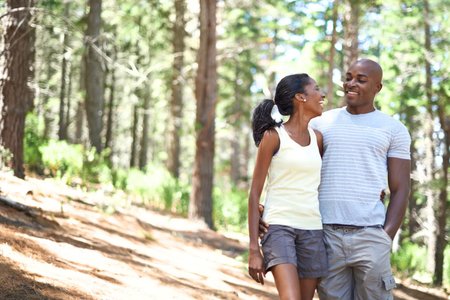happy couple outdoors