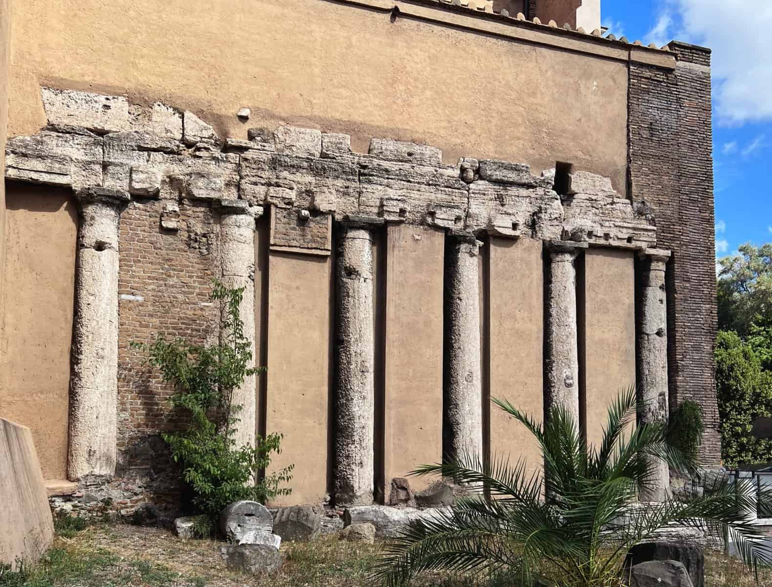 roman ruins and ancient church