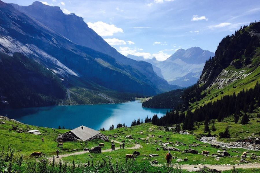 alpine landscape swiss pass