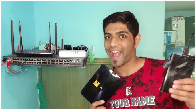 router external hard drive setup on table