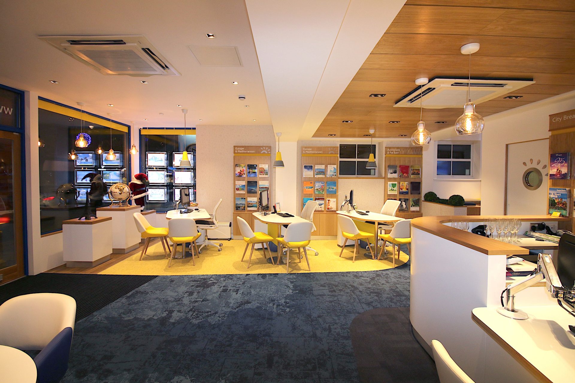 travel agency office modern city
