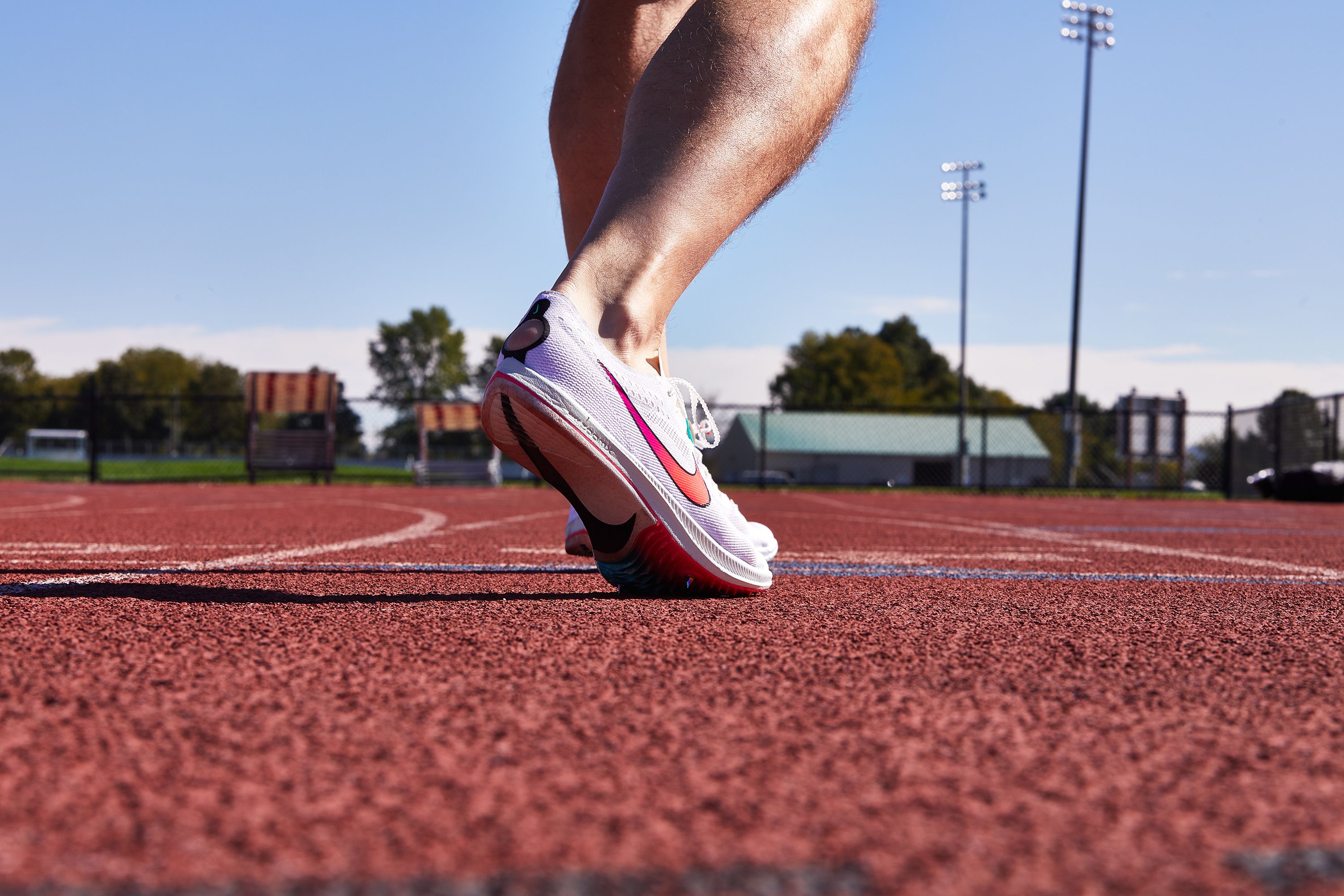 running shoes on track