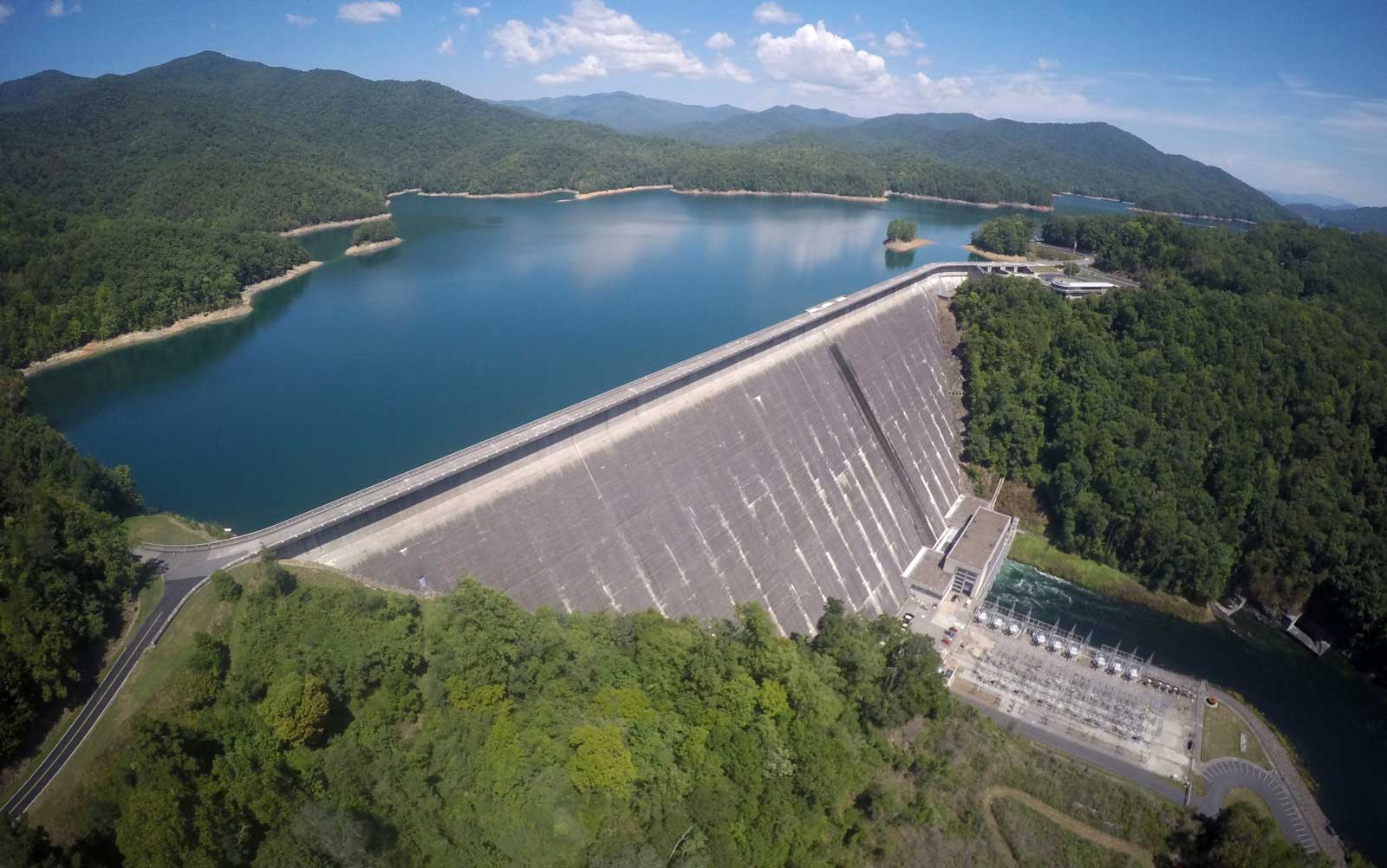 scenic dam structure landscape