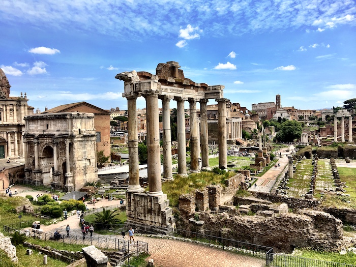panoramic view rome ruins