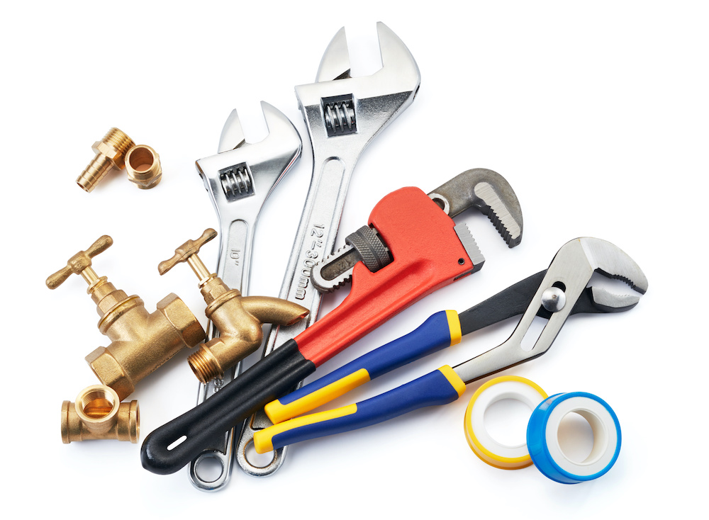 plumbing tools and piping