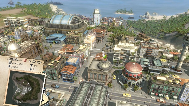 economic growth cityscape, video game interface