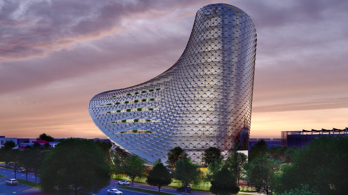 futuristic office building