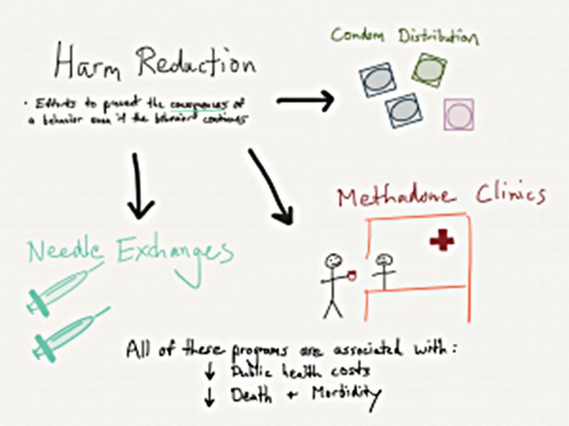 Graphic illustrating harm reduction principles