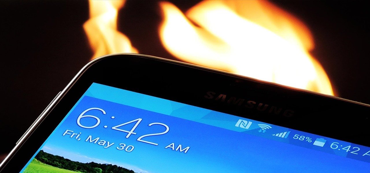 Screenshot showing a phone's internal temperature and battery status