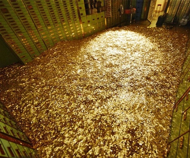 bank vault with coins