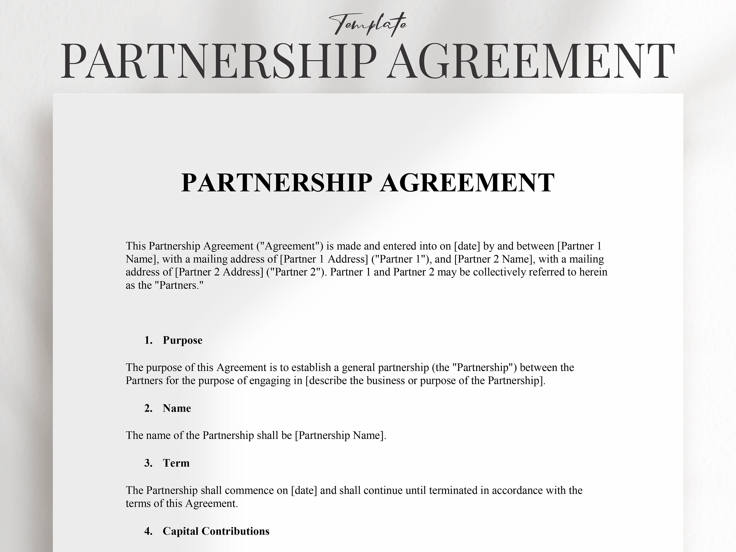 business partnership agreement
