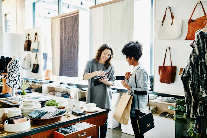 customer service interaction at store