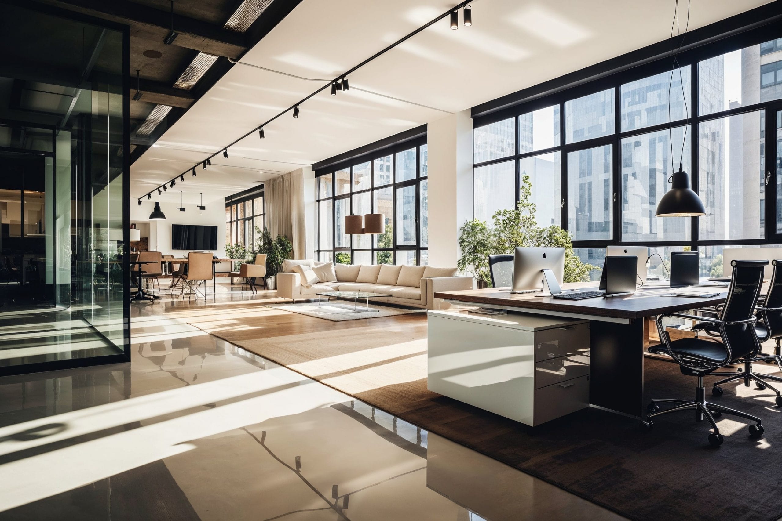 scenic office workspace with project planning