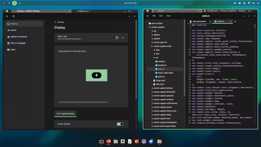 Screenshot of the Cosmic Desktop Environment