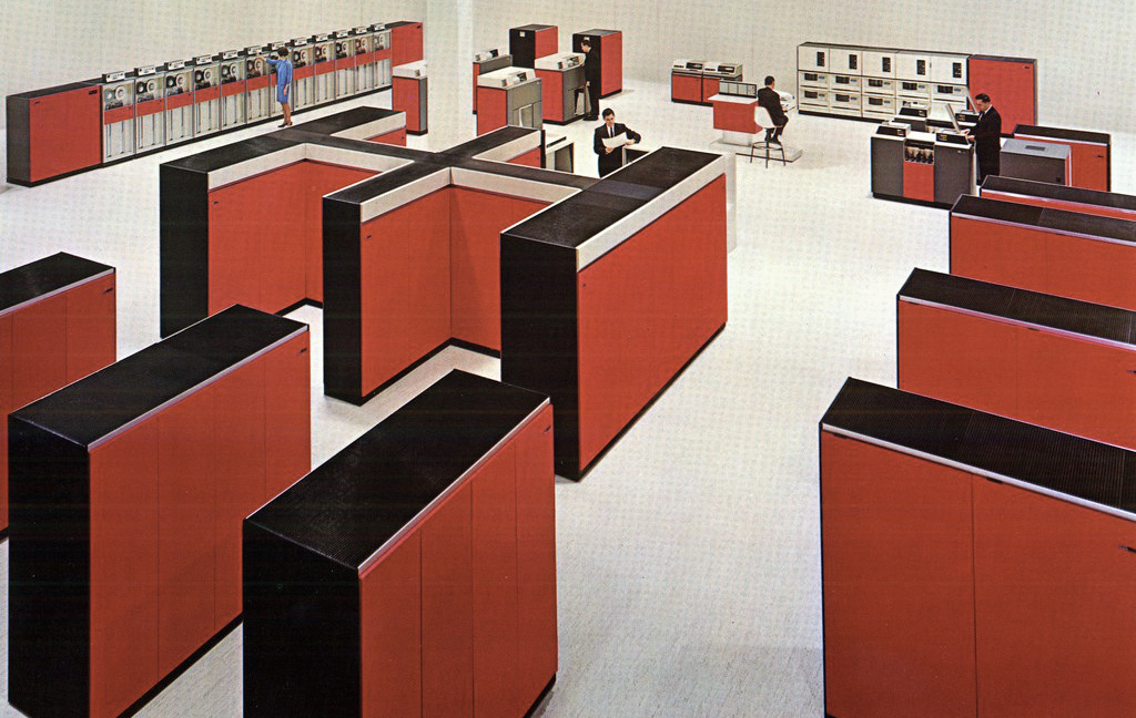 bank building old mainframe archive hardware