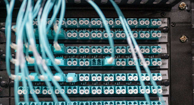 cybersecurity network cables and servers