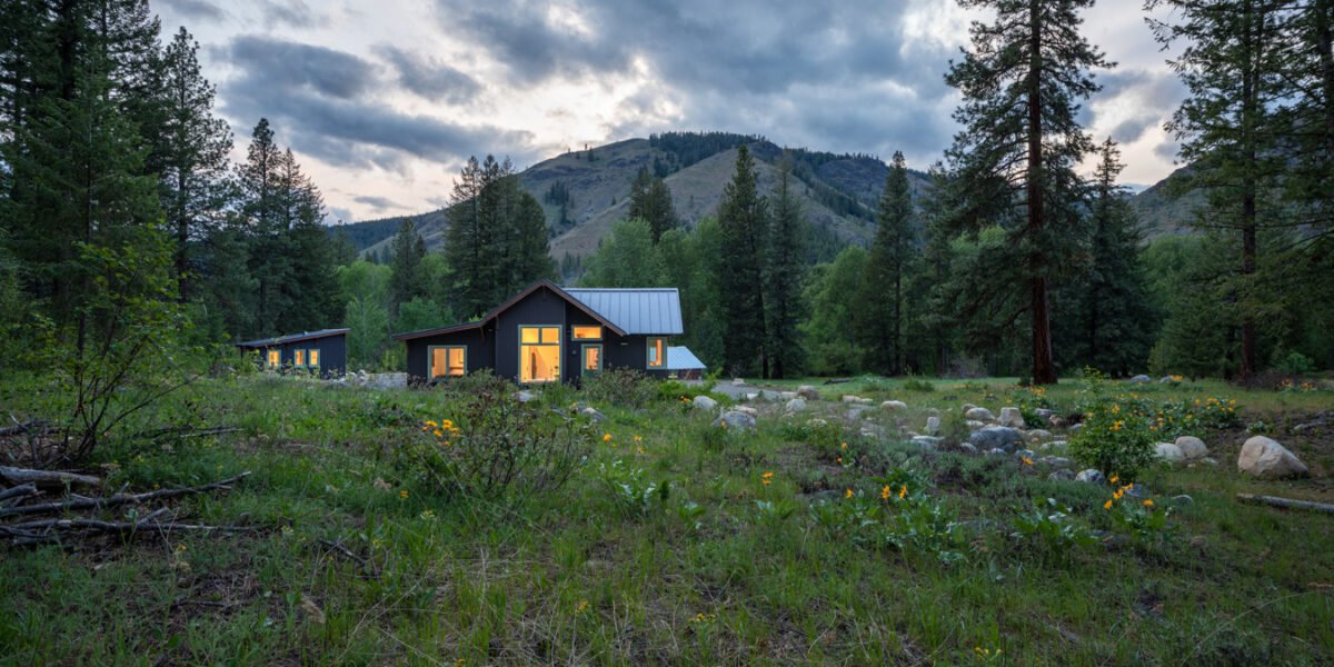 secluded cabin landscape