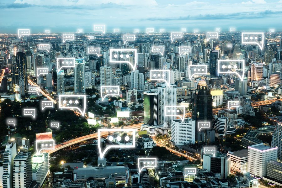 cityscape of digital marketing