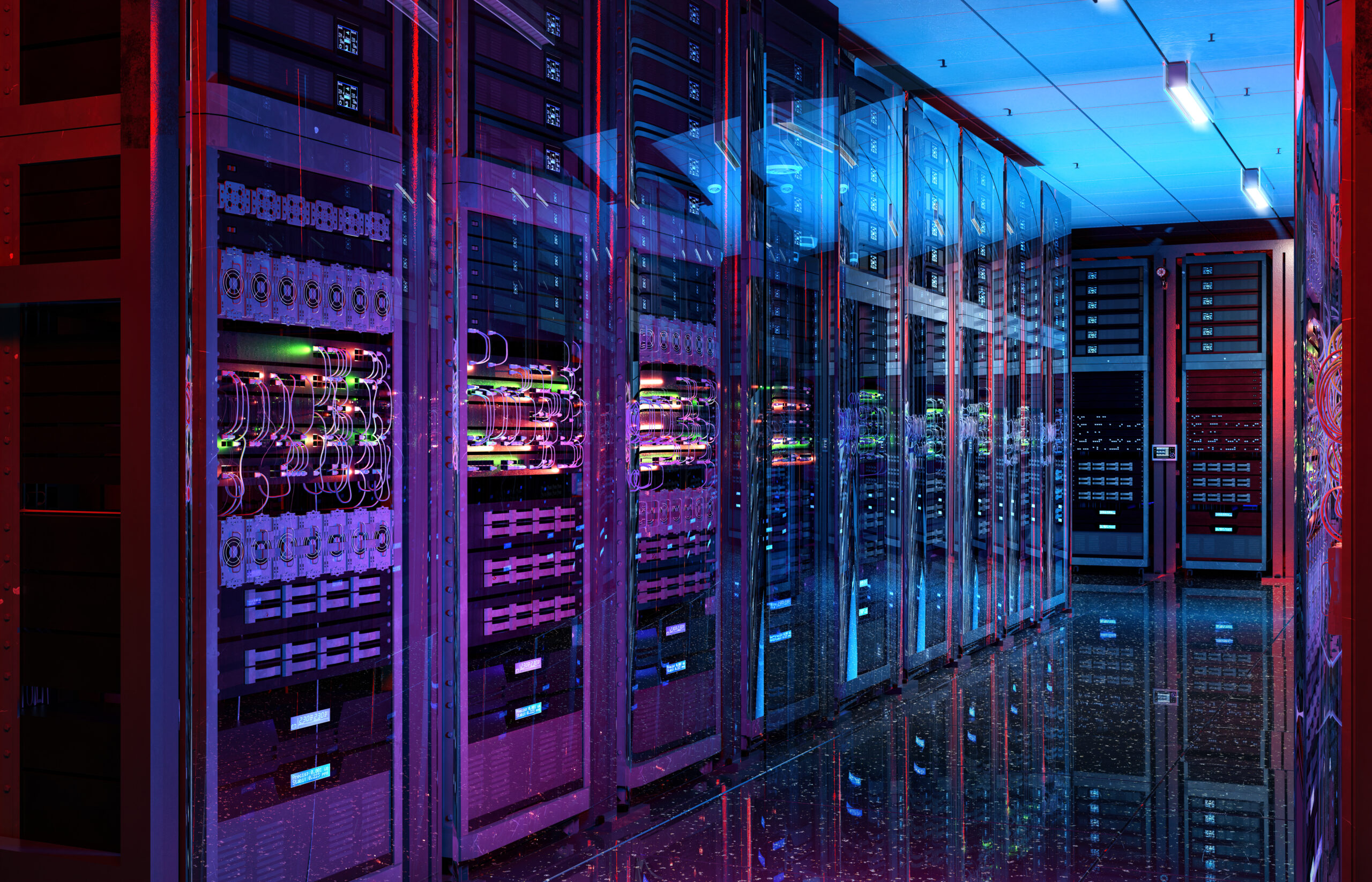 modern server room technology hardware