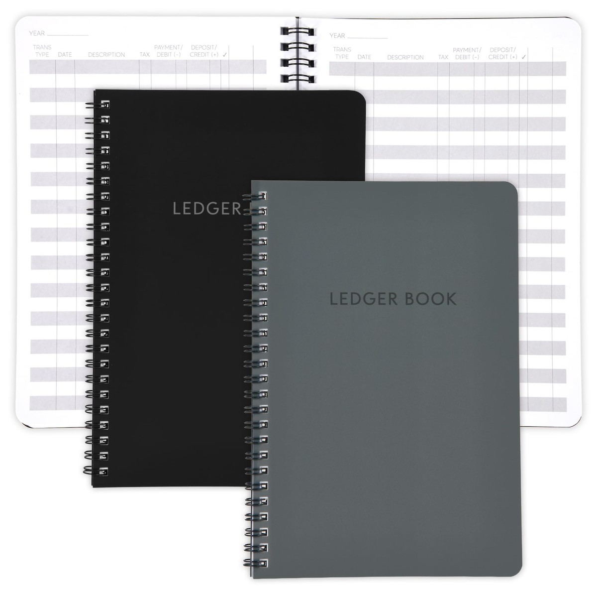 financial ledger notebook calculator