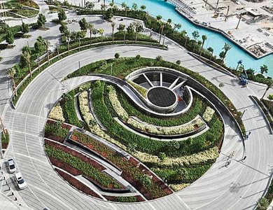 curved roadway design landscape