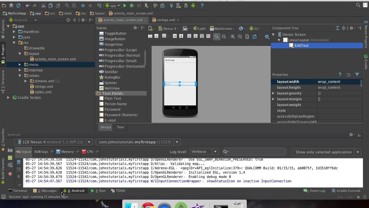 android studio interface