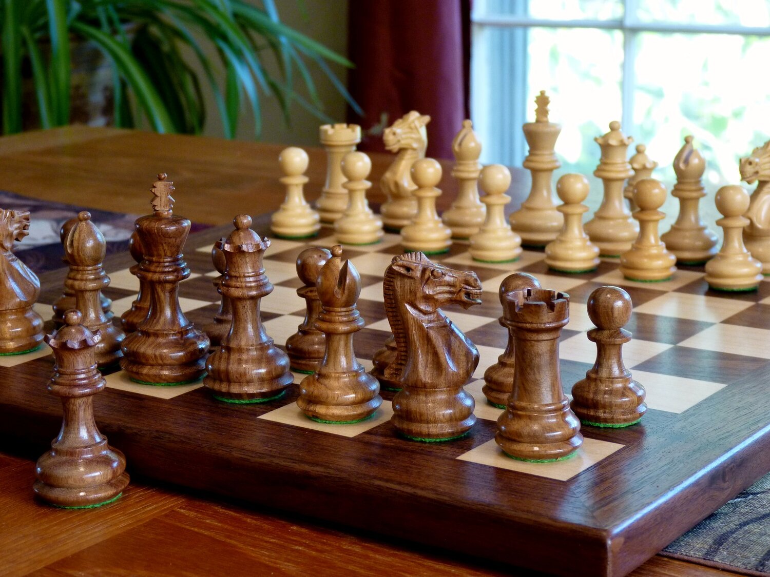 chess pieces on wooden board