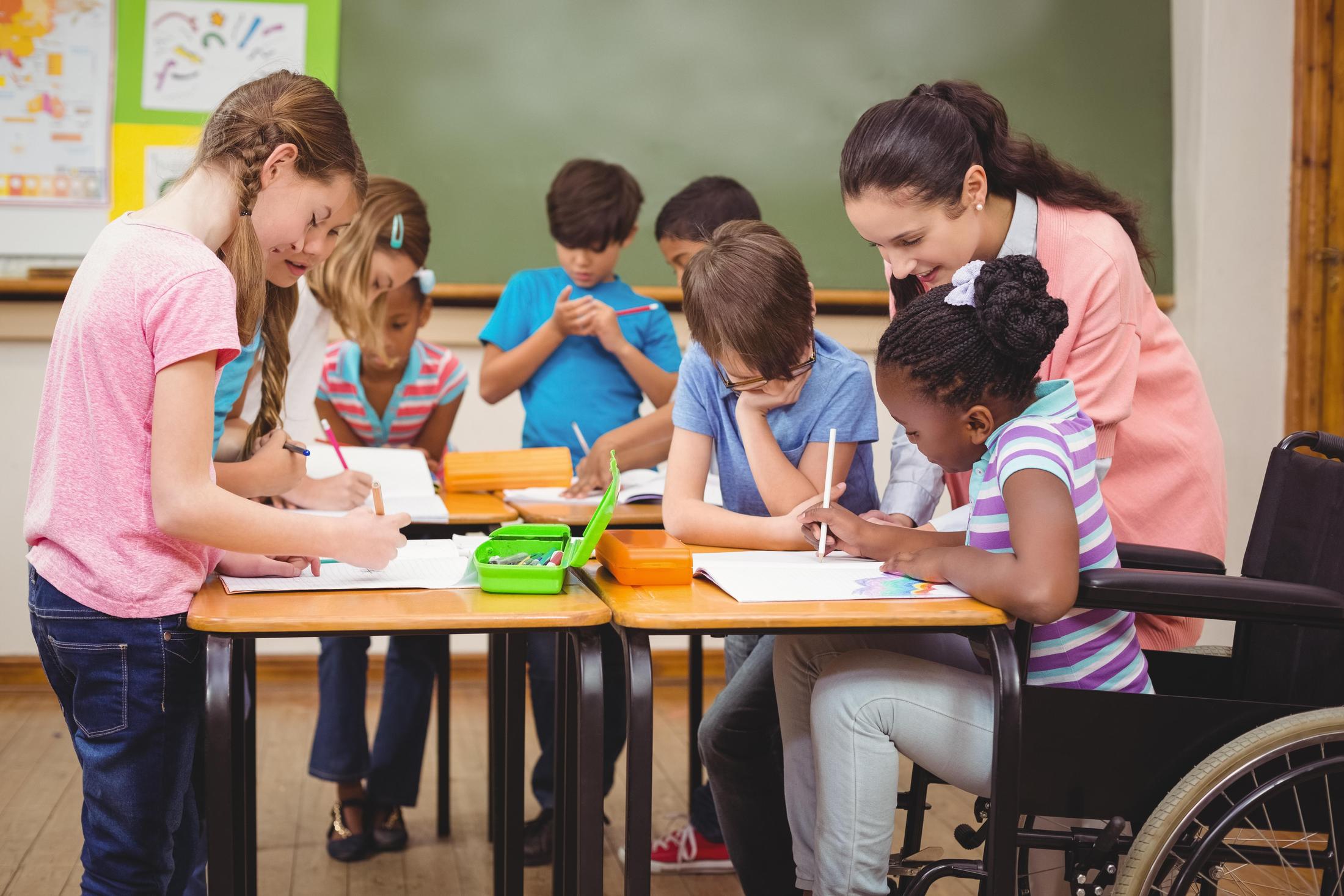 students in academic setting and community support