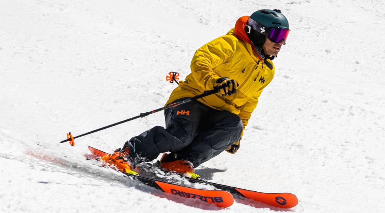 mountain skiing equipment on snowy slopes