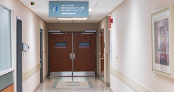 sleep disorder clinic in hospital corridor