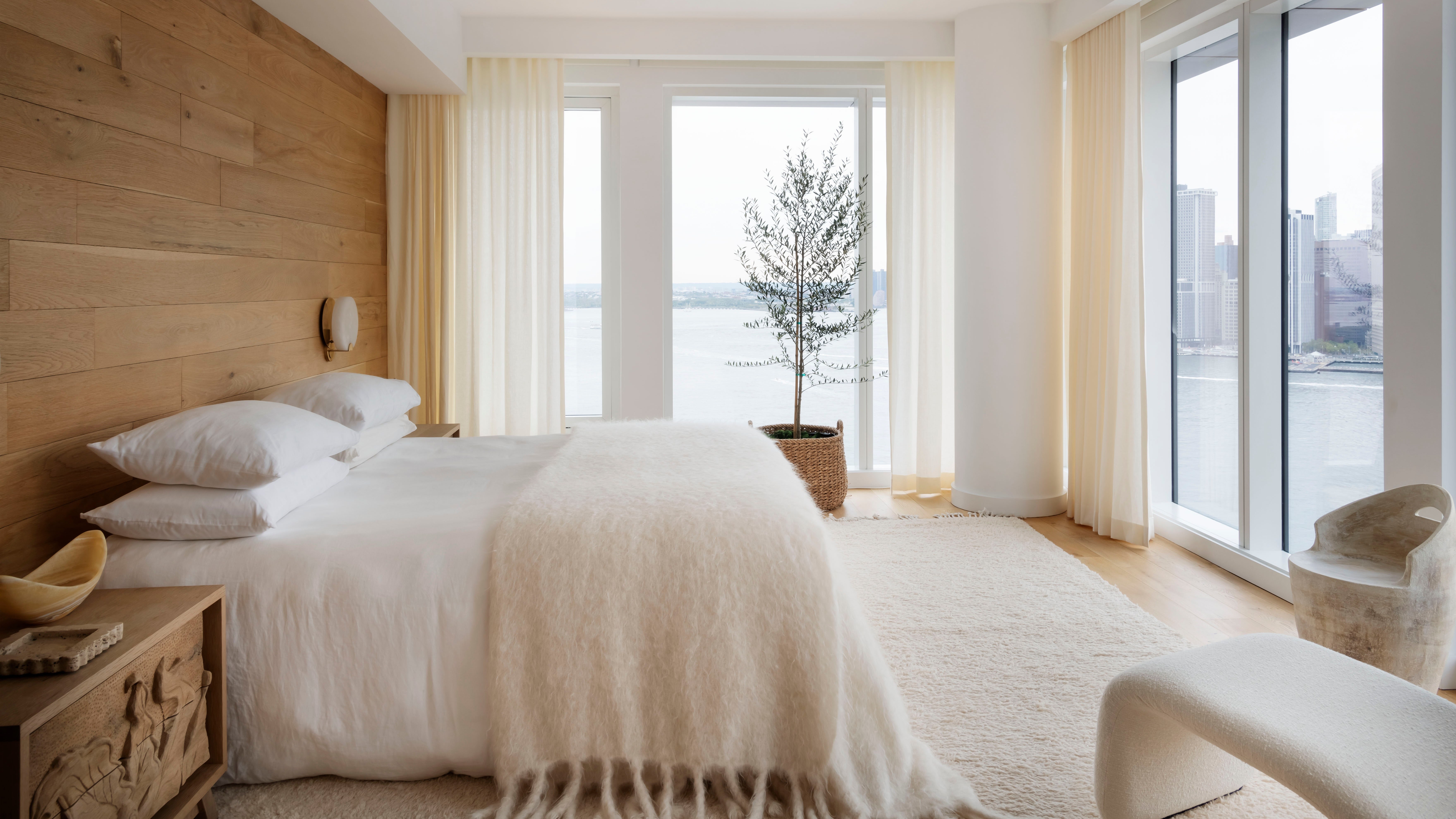 serene bedroom interior with natural lighting