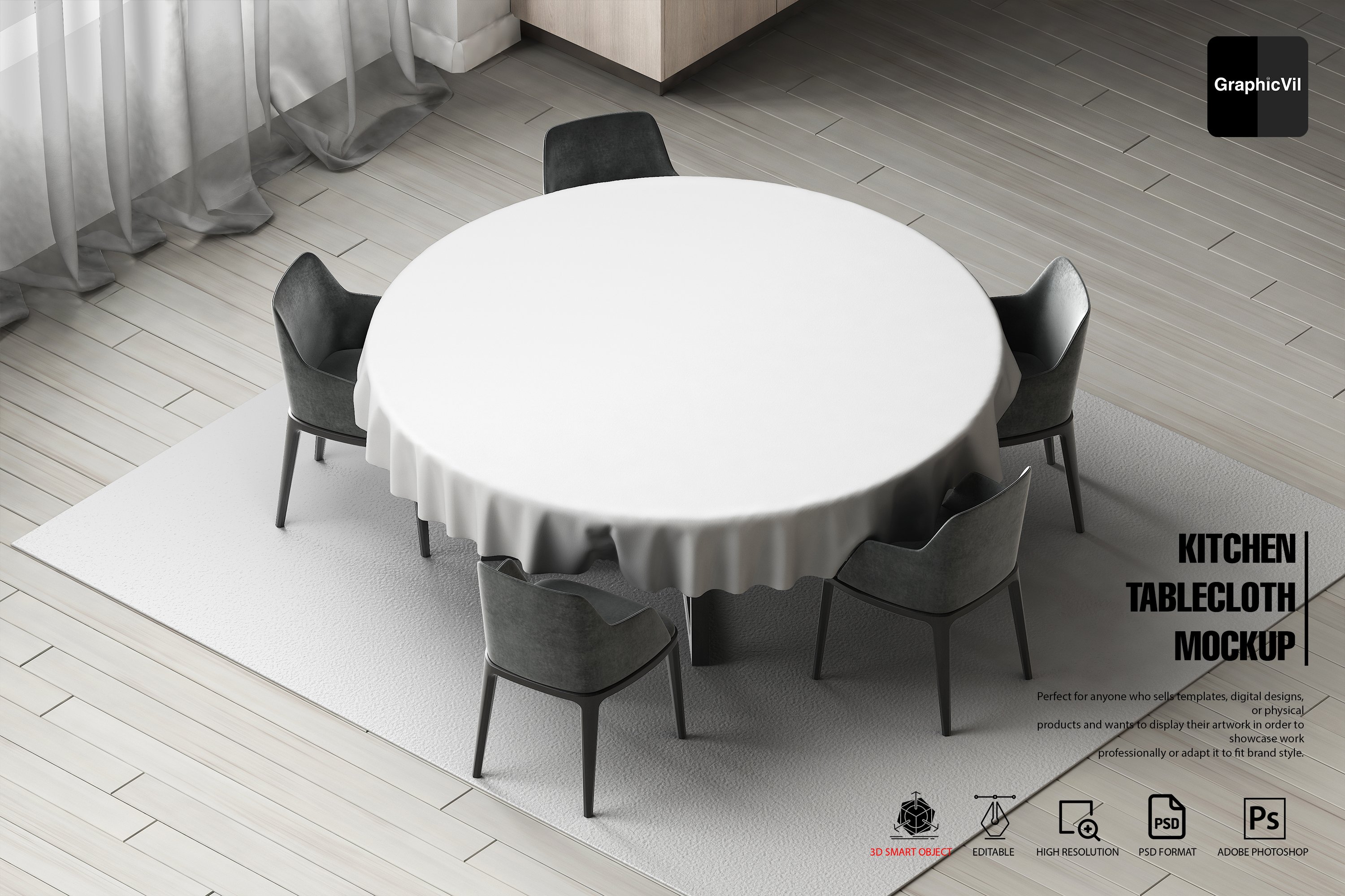 3d table design mockup