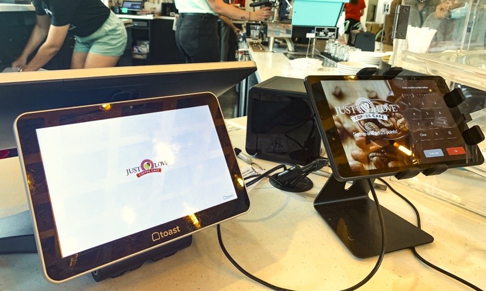 coffee farmers using technology tablets tracking coffee supply chain