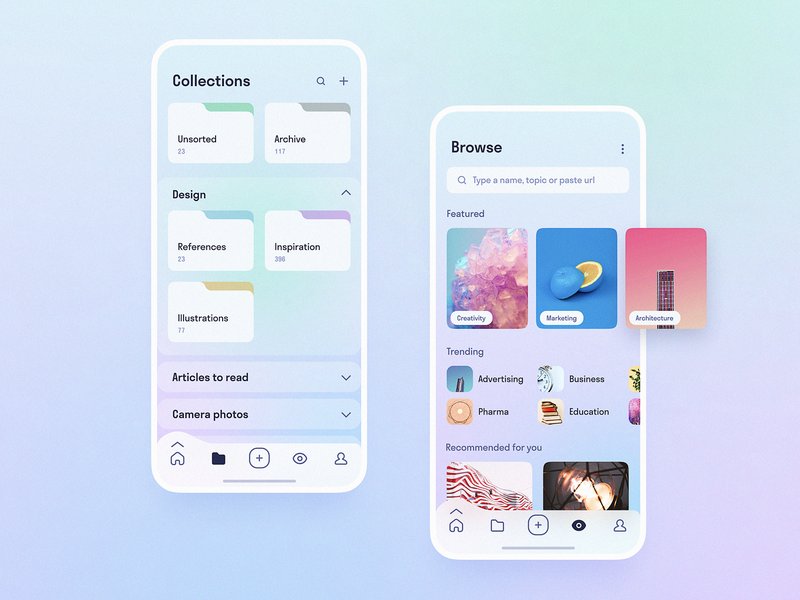Concept design for a mobile cloud storage application interface