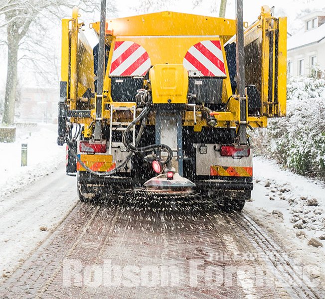 snowy street maintenance equipment