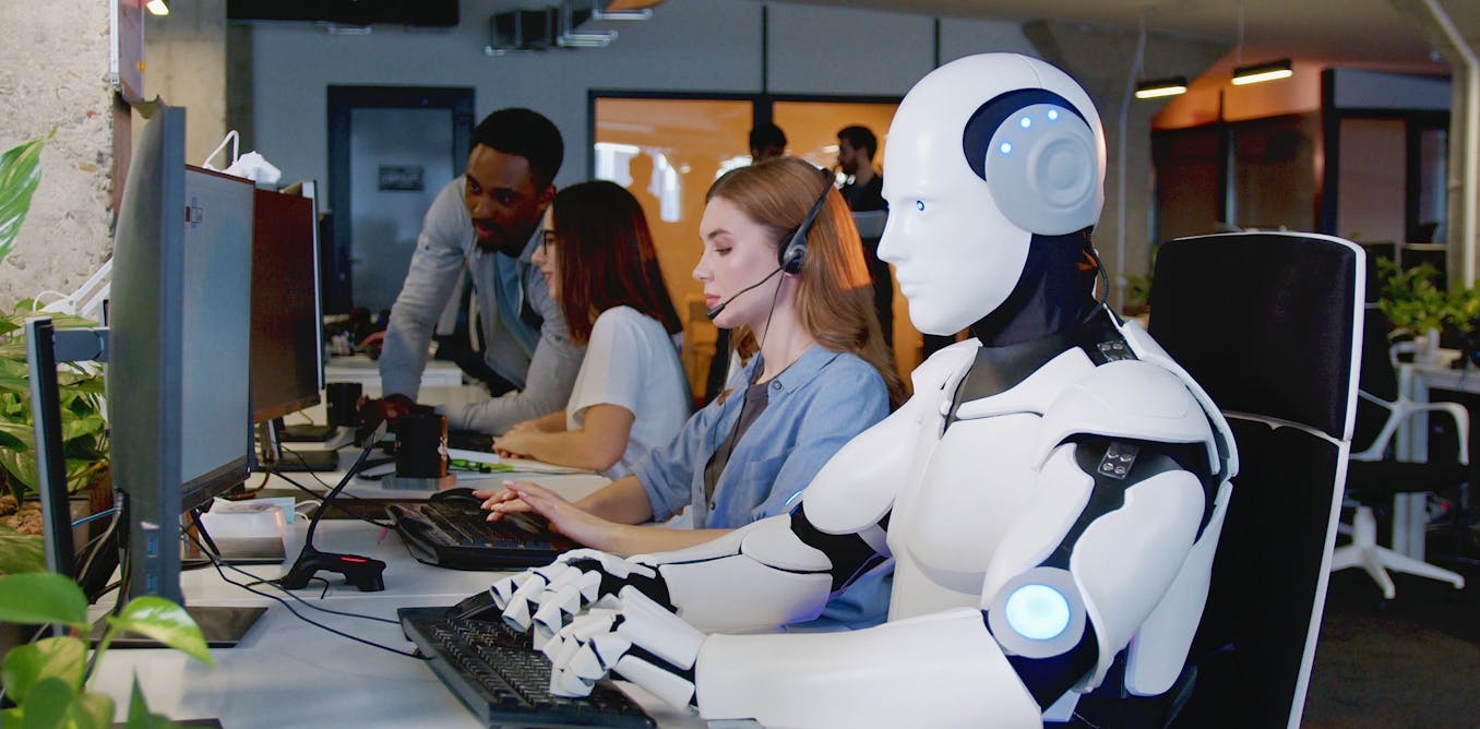 robot interacting with human in modern environment