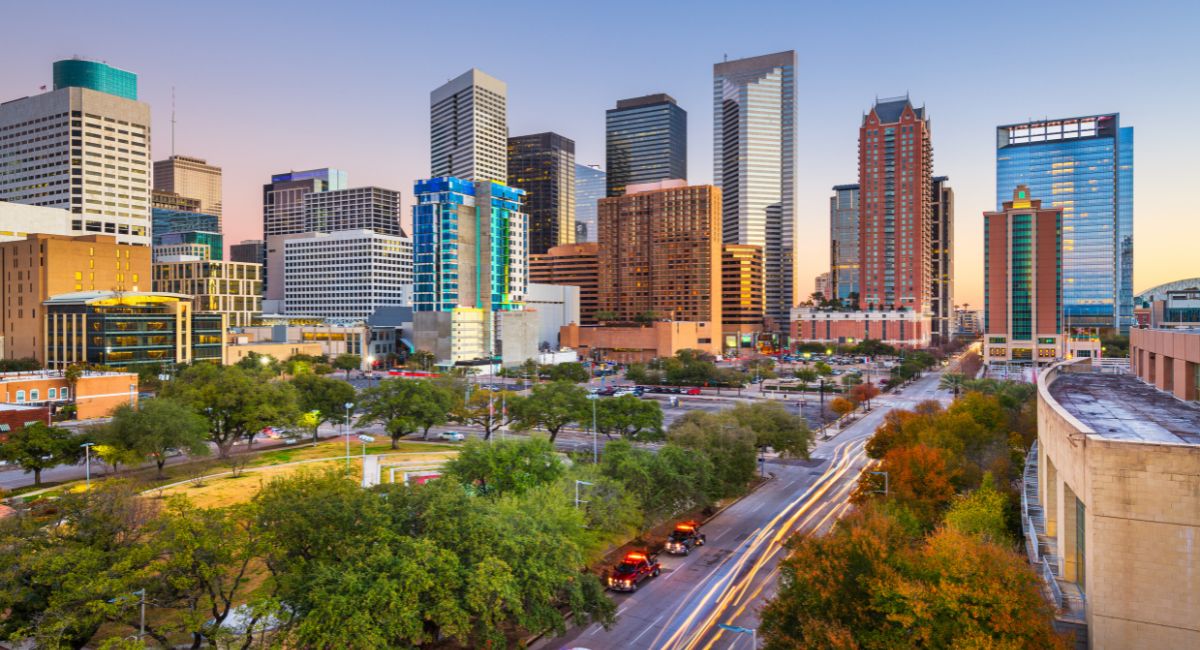 cityscape with diverse community society