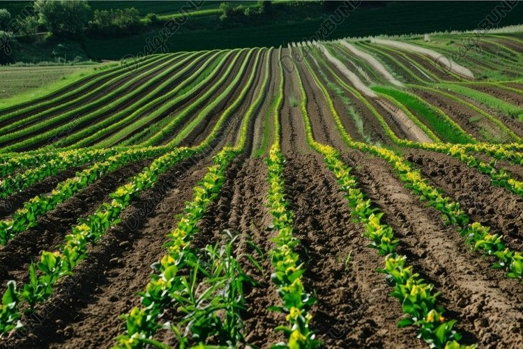 lush farmland with crop fields