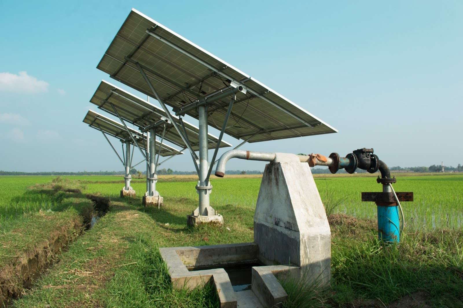 rural solar panels and water pumps