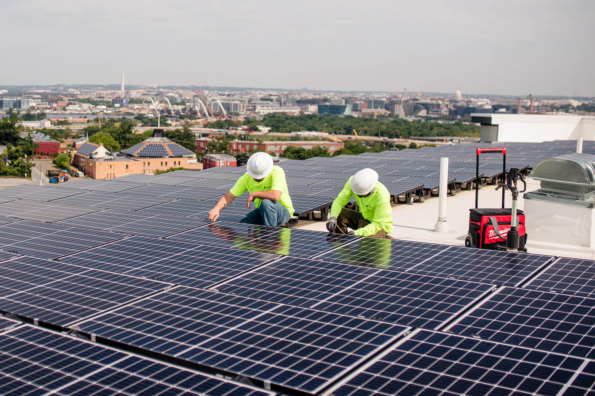 solar panels installation outdoor equipment