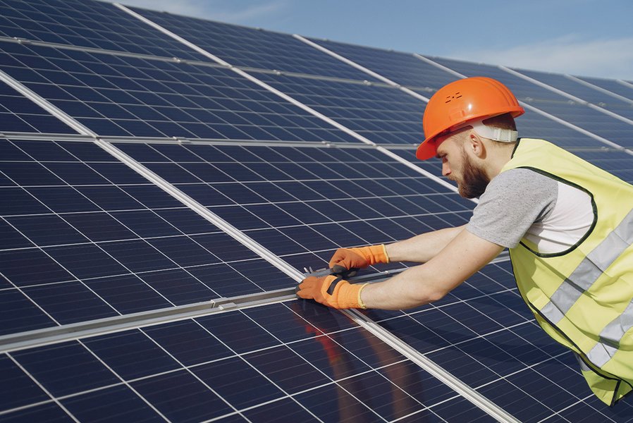 Solar panels installed on a residential rooftop