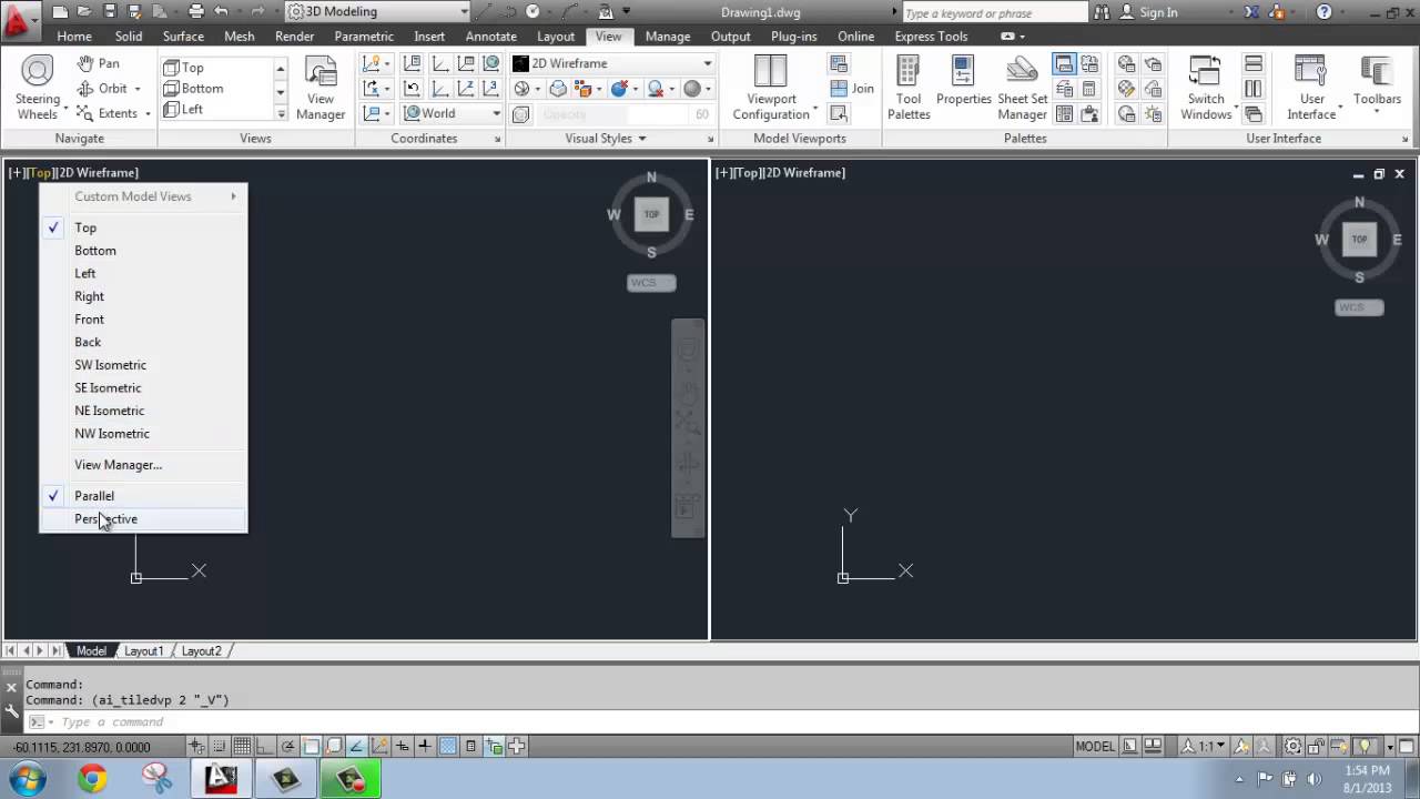 3D modeling workspace with CAD screens