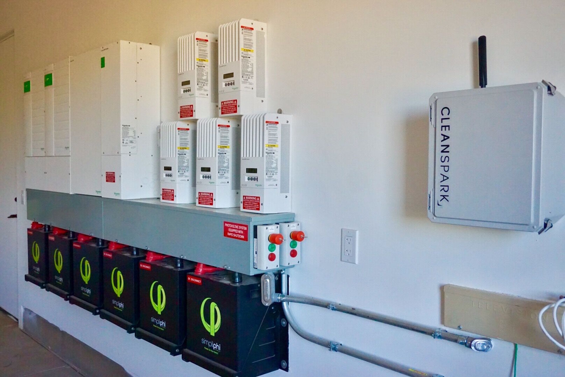 solar panels and battery storage installation