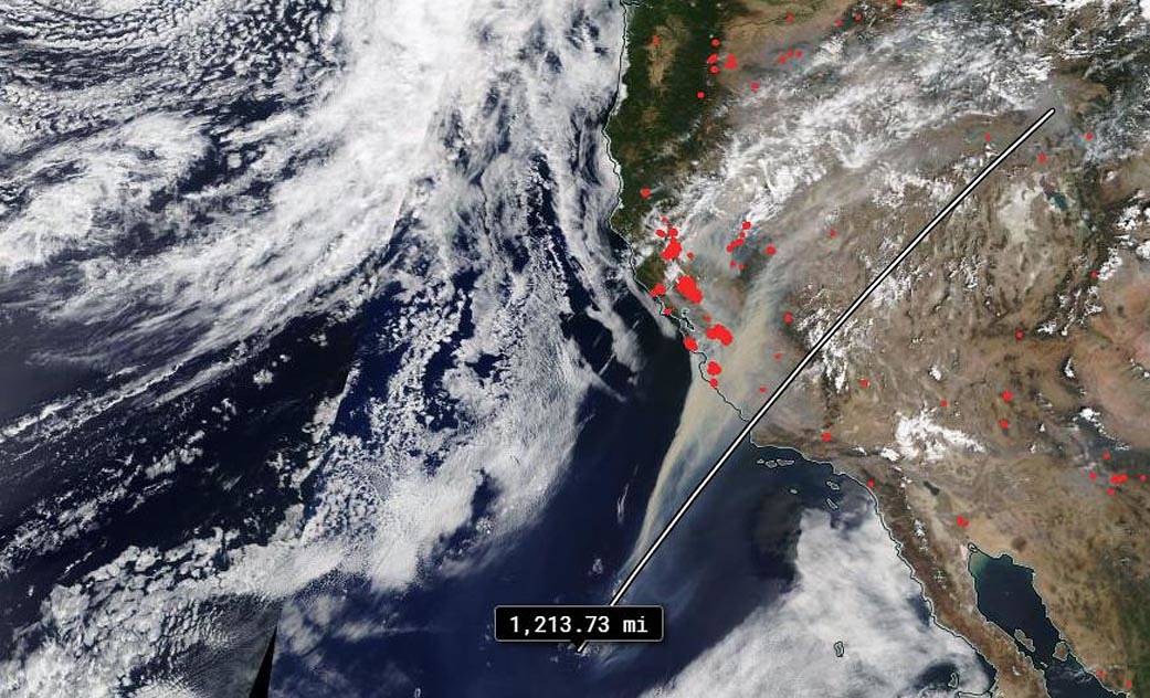smoke trail from fire